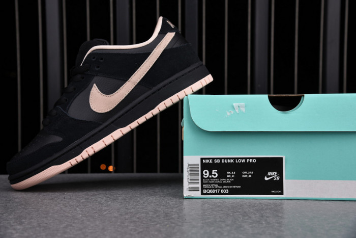 nike sb dunk low black washed coral bq6817-003